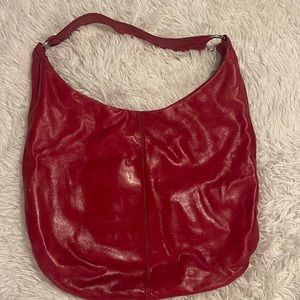 Beautiful red leather hobo bag- barely carried it